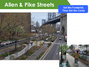 Allen & Pike Streets: light segregation used first to set the footprint